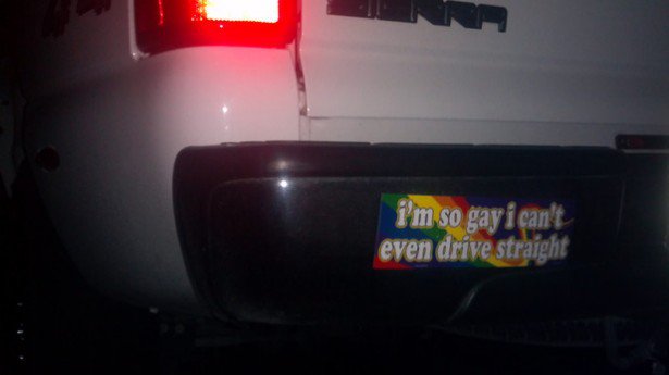 car, car sticker, funny, gay