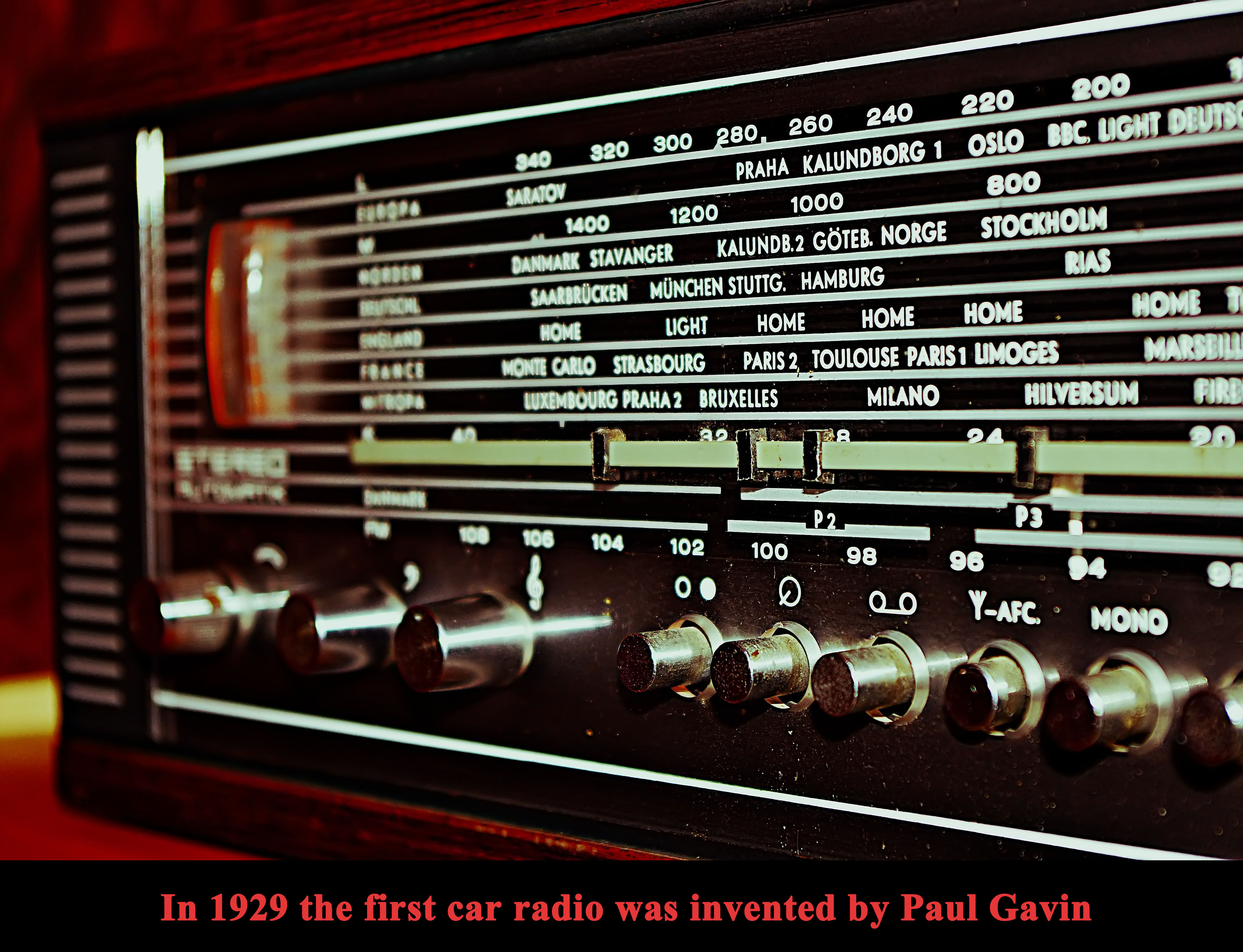 paul gavin, first radio, radio car invention