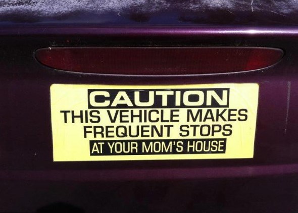 bumper stickers, car sticker, fun road, funny road, fun car, funny cars, caution, mom, warning