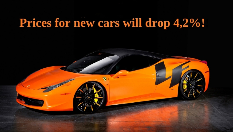 Prices for new cars will drop 4,2%!