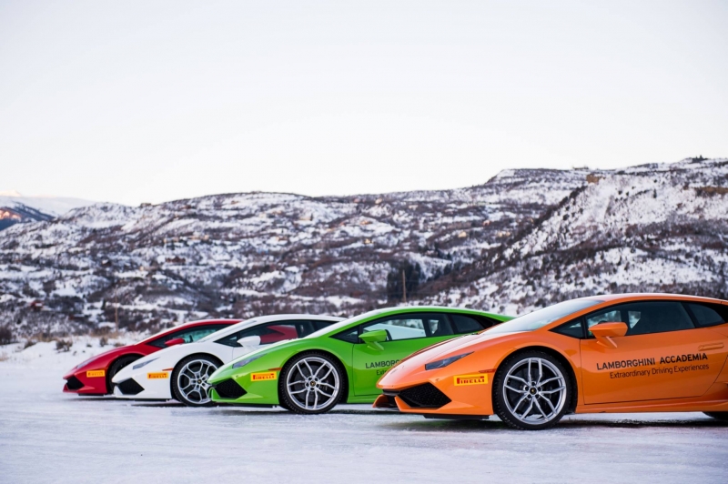 A driver's training program from Lamborghini's Winter Accademia for 130 lucky guys