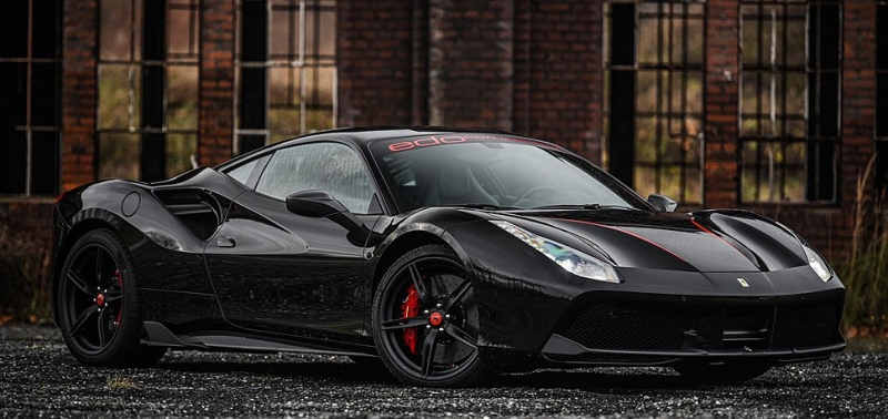 A black as night Ferrari 488 GTB tuned by Edo Competition is among the most sought-after cars