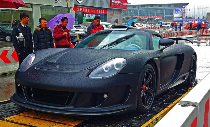 A rare matte purple Gemballa Mirage GT on the streets